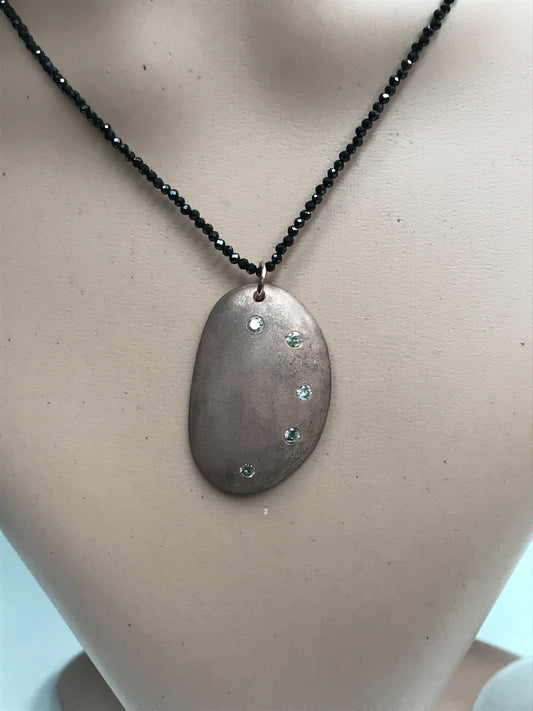 Silver Diamond Charm .925 Oxidized Sterling Silver Diamond Charms, Genuine handmade pave diamond Charm.