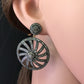 Diamond and Silver Black Rhodium Finish Earrings