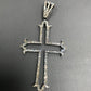 Diamond Gothic Cross Diamond Pendant, Pave Diamond Pendant, Gothic Cross Necklace, Approx 64 x 35mm. Sterling Silver