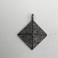Diamond Pyramid Pendant, Pave Diamond Pendant,Pave Pyramid Necklace, Approx 14 x 14mm. Sterling Silver