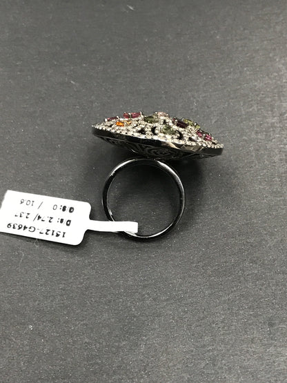DIAMOND AND MULTI TOURMALINE RINGS