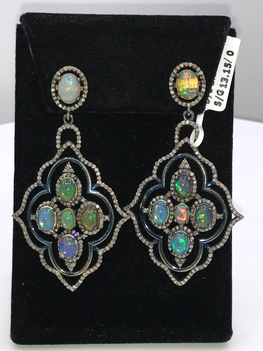 Opal and Diamond Earring