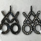 XXOO Diamond Charm .925 Oxidized Sterling Silver Diamond charm, Genuine handmade pave diamond charm Size Approx 0.80"(15 x 20 MM)
