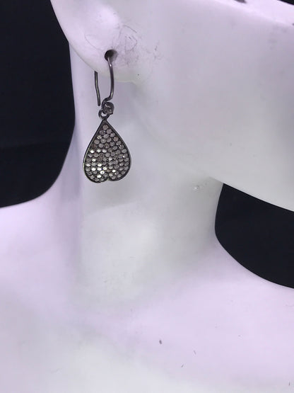 Silver and Diamond Pave  EARRINGS