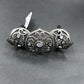 Diamond and Moon Stone Black Rhodium Finish Silver Rings