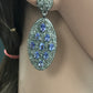 Oval Diamond Silver Earring .925 Oxidized Sterling Silver Diamond Earring, Genuine handmade pave diamond Earring Size 2.00"(50 x 19 MM )
