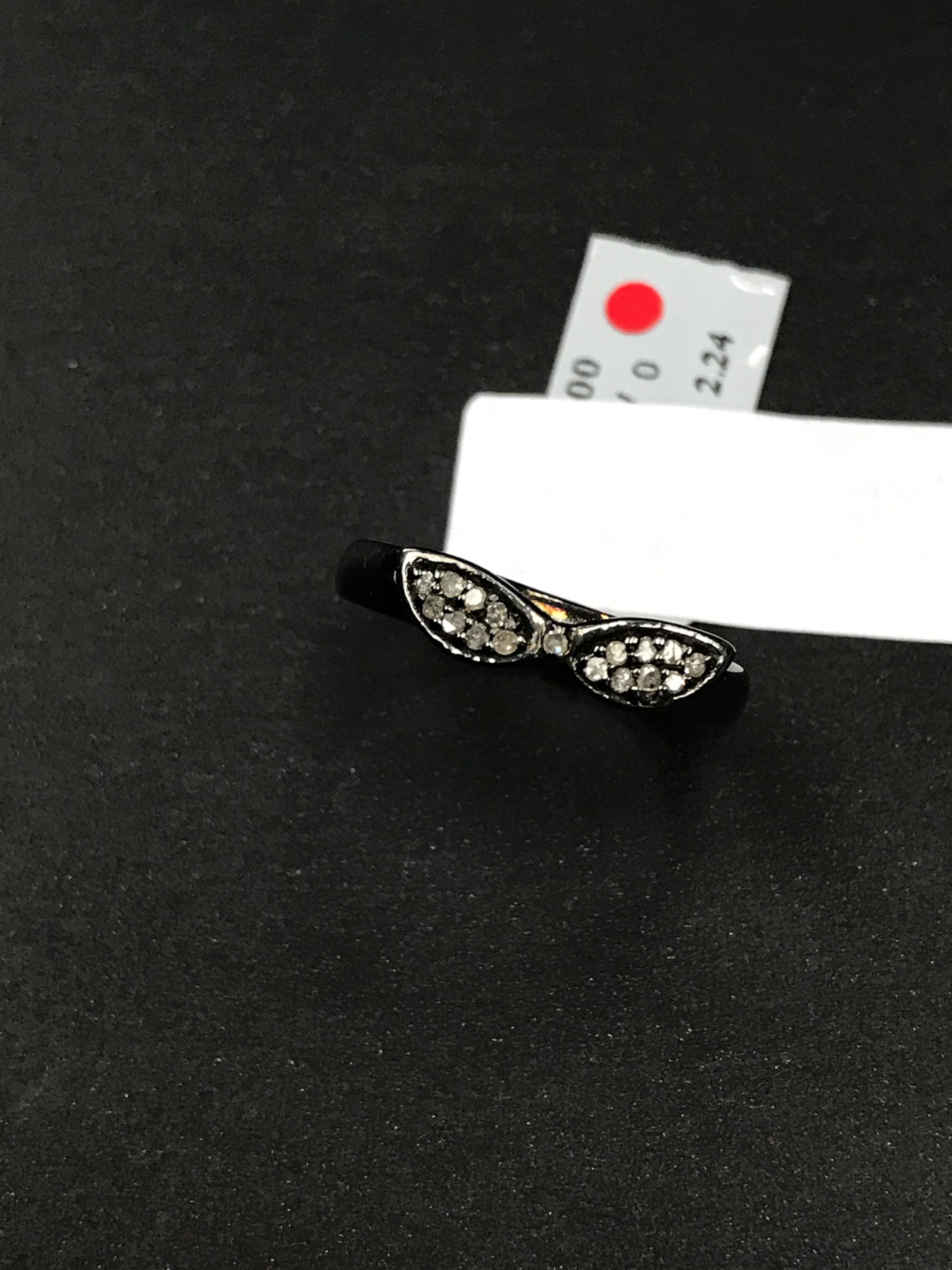 Diamond and Silver Black Rhodium Finish Ring