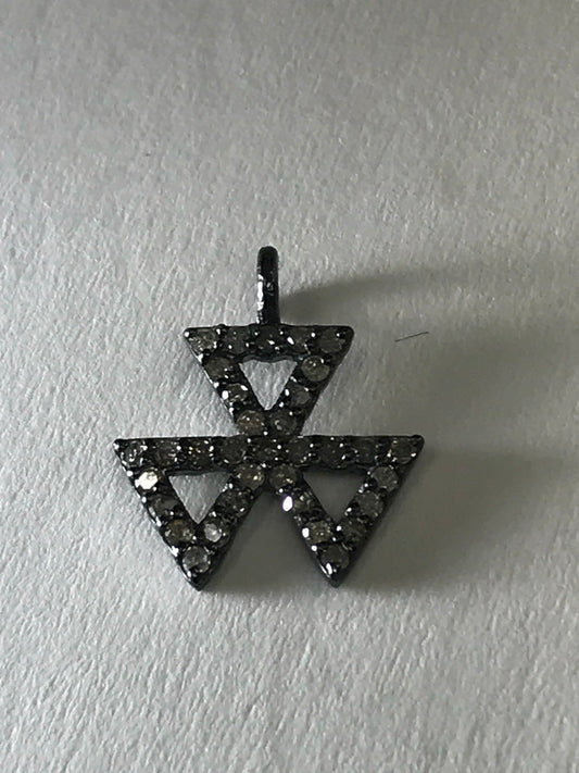 Vintage Diamond Silver Charm