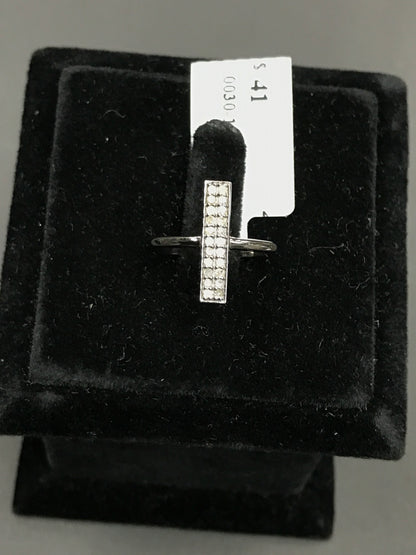 Pave Diamond Ring .925 Oxidized Sterling Silver Diamond Ring, Genuine handmade pave diamond Ring Size Approx 0.64"(4 x 16 mm)