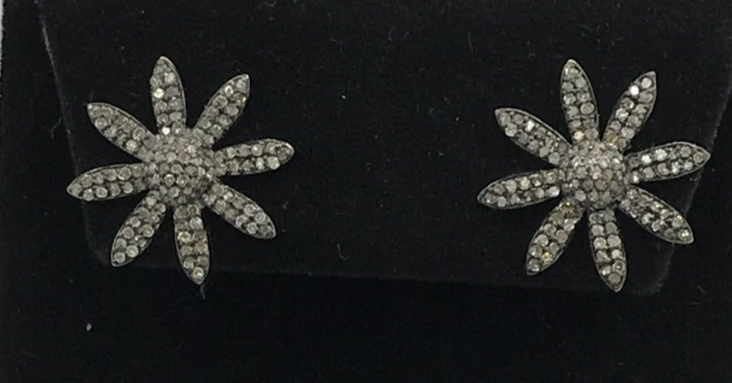 Flower Shape Diamond Earring Studs