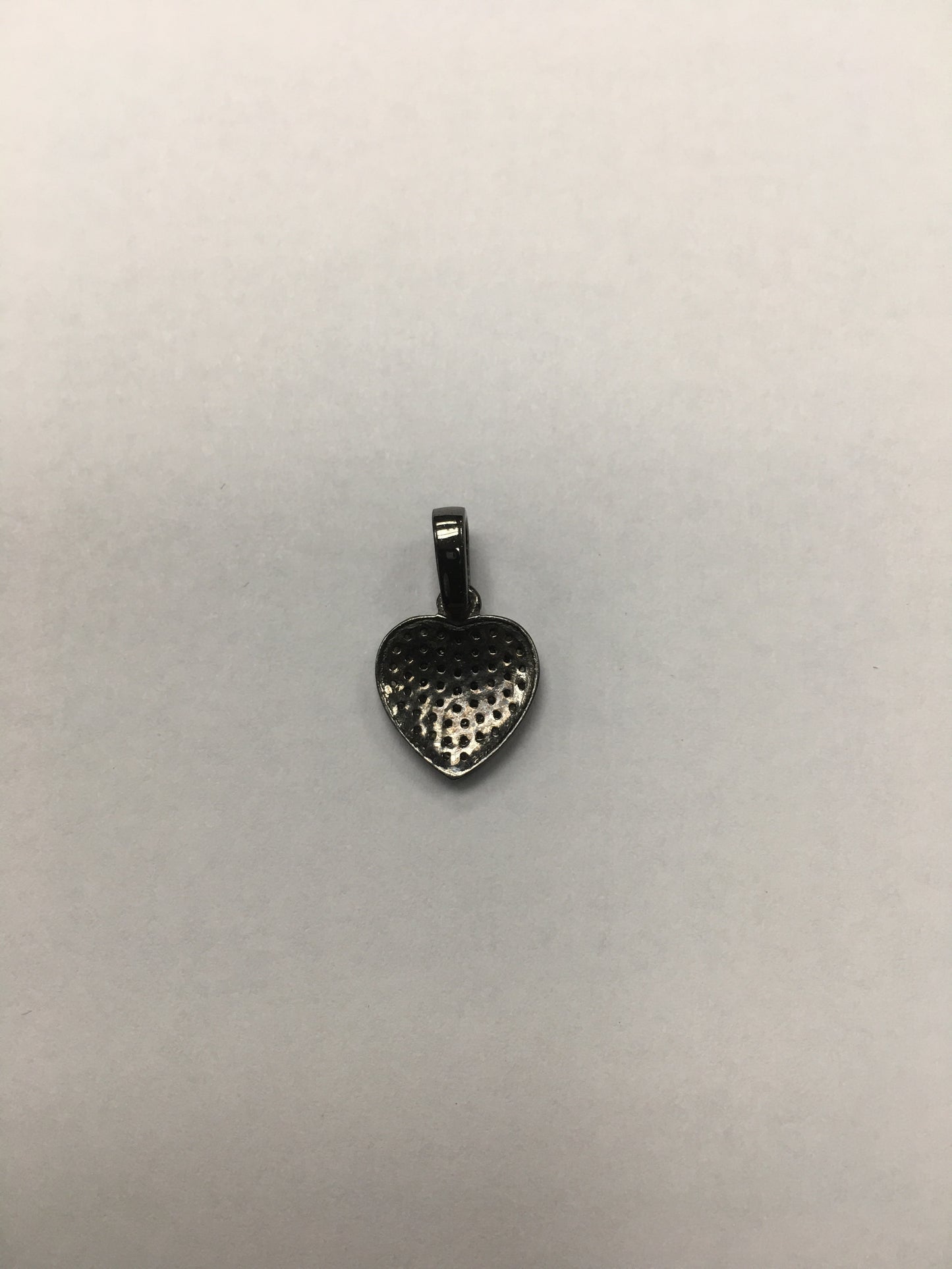 Heart Diamond Charm .925 Oxidized Sterling Silver Diamond Charms, Genuine handmade pave diamond Charm Size Approx 0.52"(12 x 13 MM)
