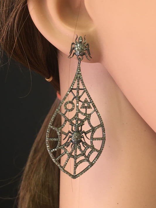 Spiderweb Diamond Earrings