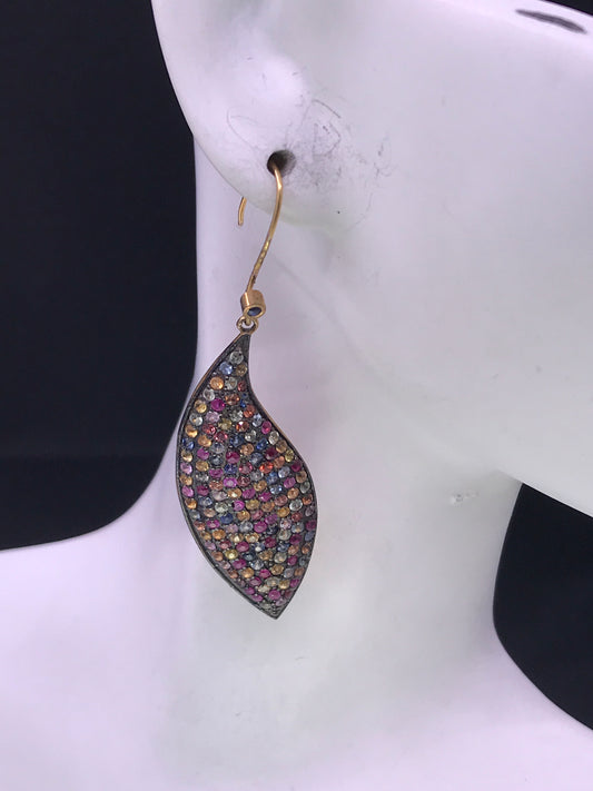 Leaf Shape Stone Earrings