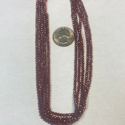 GARNET BEADS ROUND FACETED 3-4MM