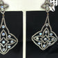 Diamond and White Rainbow Moonstone Silver Earrings