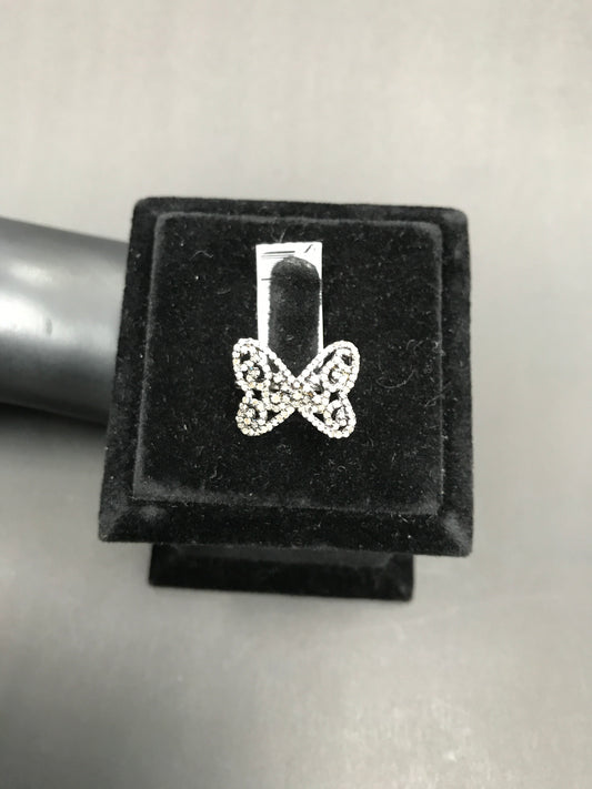 Butterfly Pave Diamond Ring .925 Oxidized Sterling Silver Diamond Ring, Genuine handmade pave diamond Ring Size Approx 0.76"(15 x 19 MM)