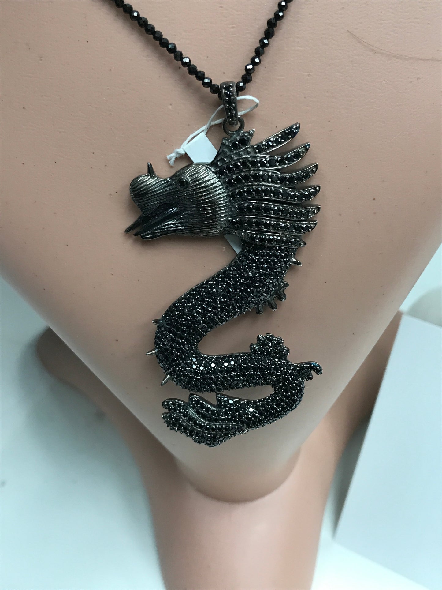 Black Spinel Dragon Charm