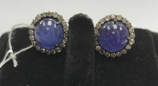 Tanzanite and Diamond Earring Studs