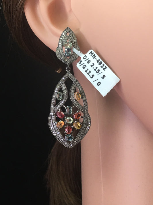 Mutiple Rhodium Diamond Earrings