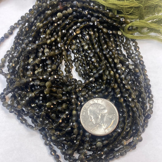 Cats Eye Coin Facetted, Coin Facetted, Beads