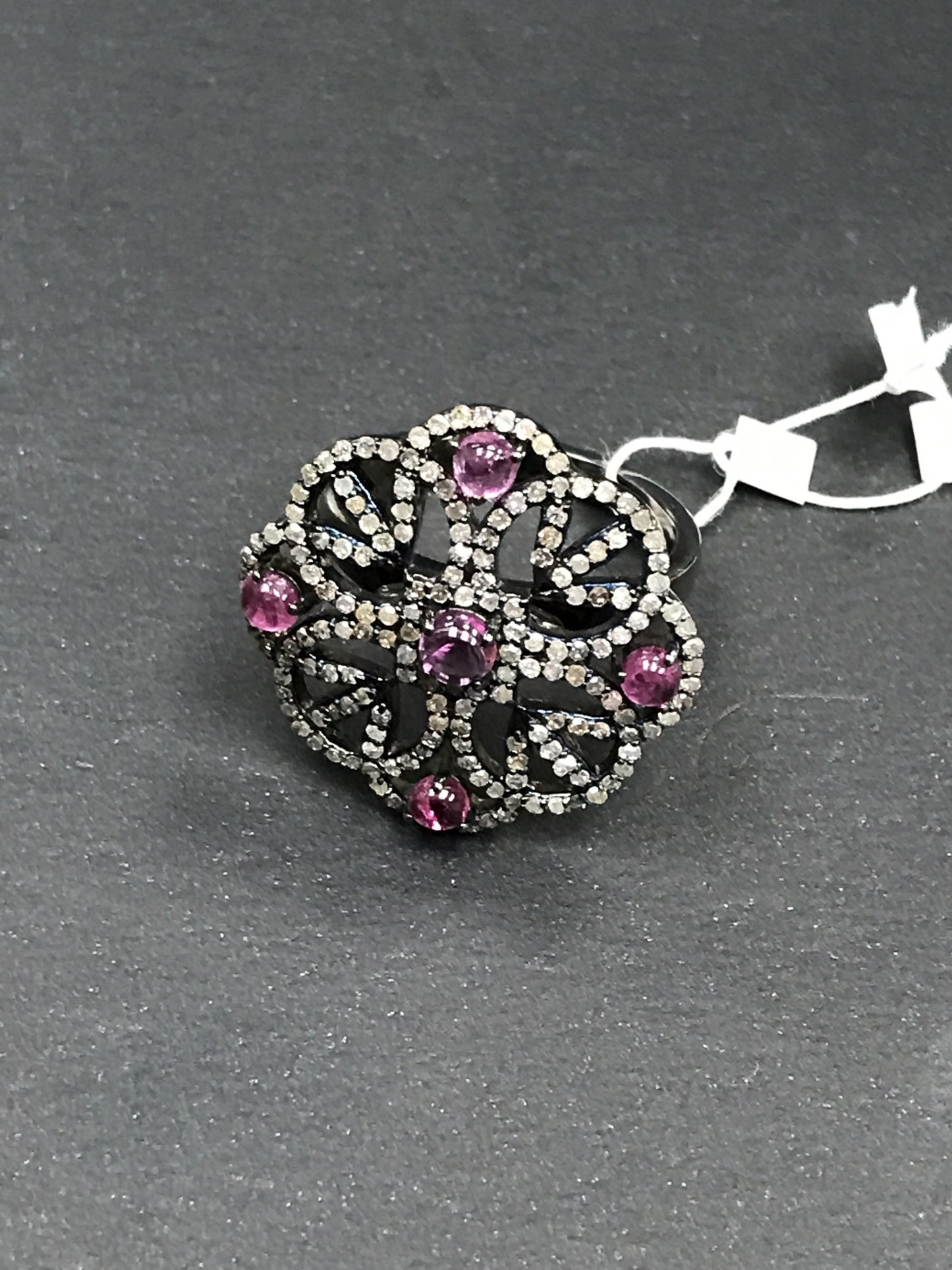 Flower Pave Diamond Ring