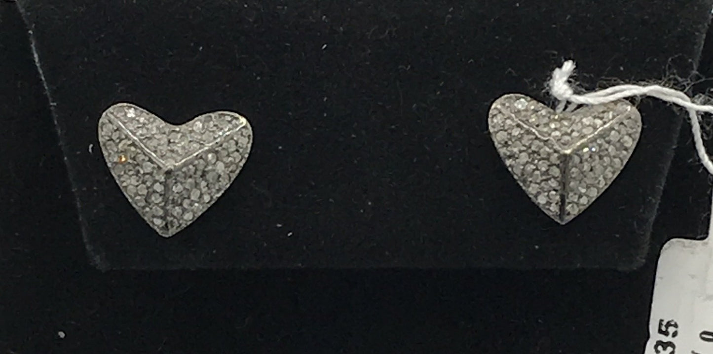 Heart Shape Fancy Diamond Earring Stud