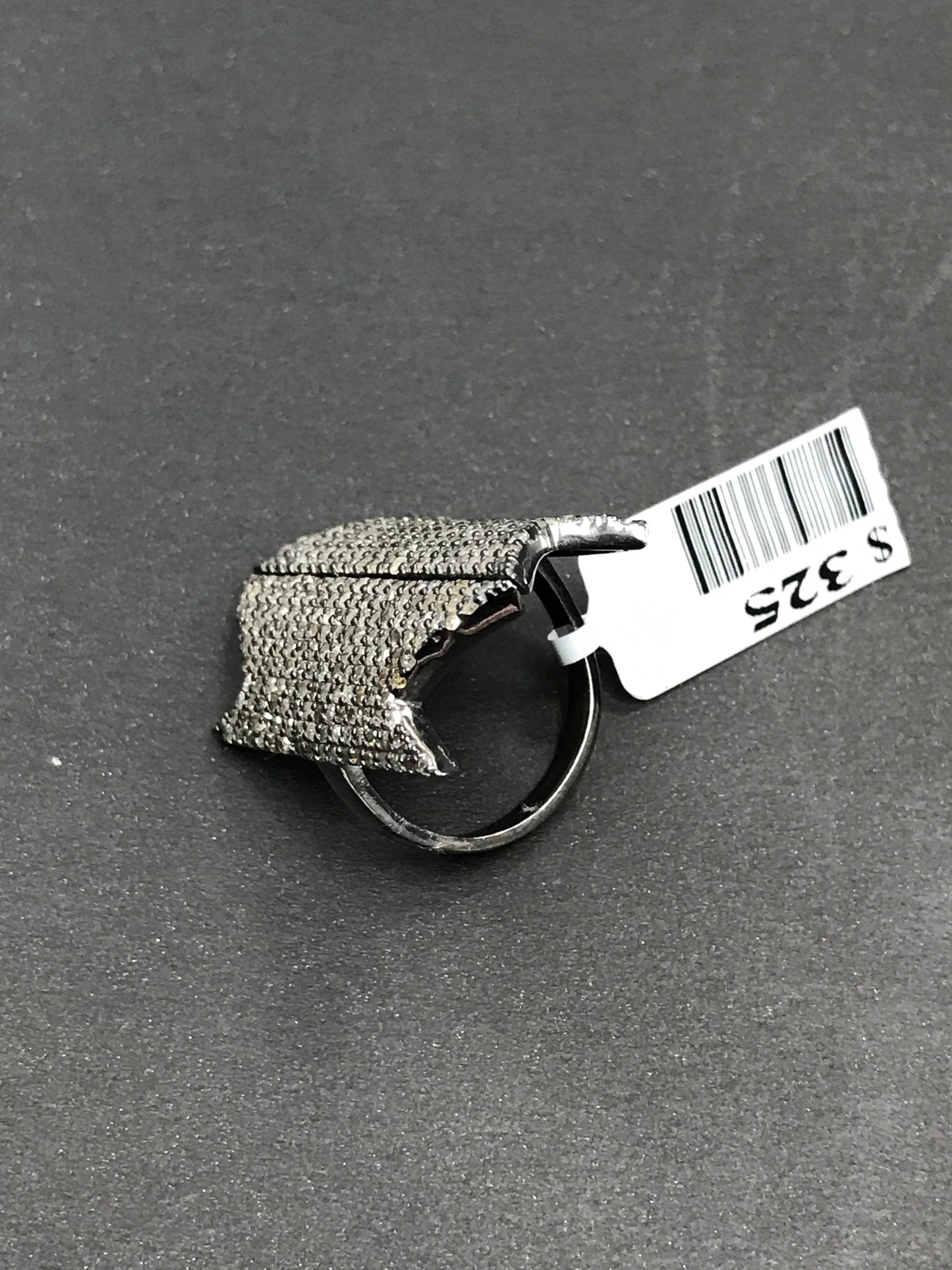 Diamond Silver Black Rhodium Ring