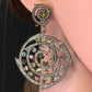 Diamond and Silver Multi Tourmaline Black Rhodium Finish Earring