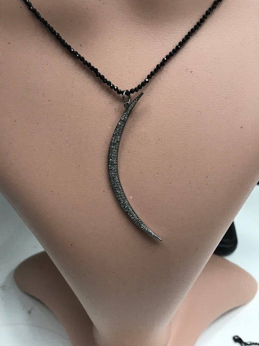Crescent Moon Diamond Charms. Approx size 60 x 5 mm.