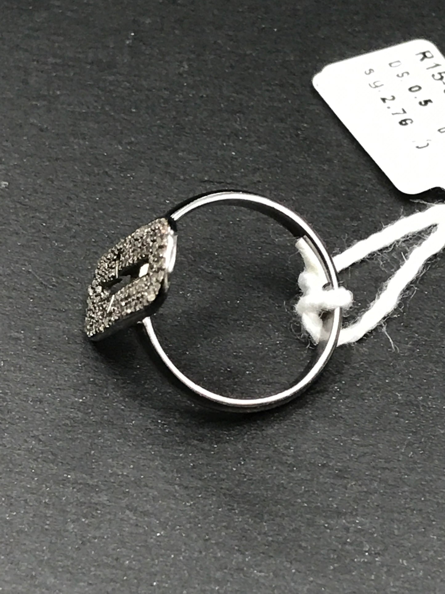 Rectangle With Hollow Cross Diamond Ring