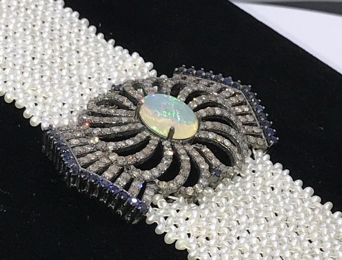 Opal and Diamond Bracelet