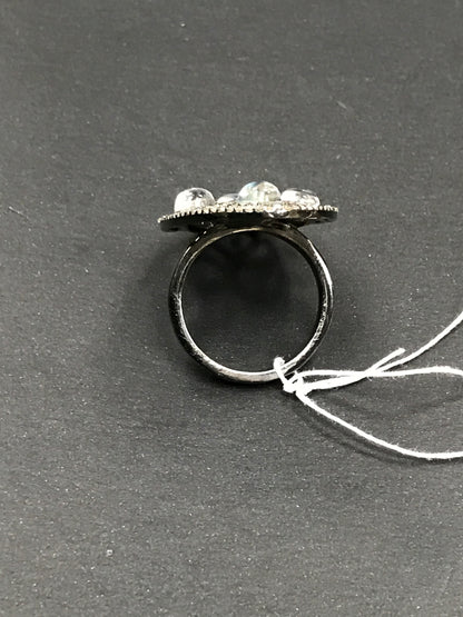 Oval Shape Diamond Ring with Opal