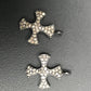 Pave Diamond Pendant, Pavé Cross Pendant, Diamond Cross Pendant, Pave Cross Charm, Approx 0.56''14 x 14mm) Oxidized Silver