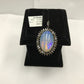 Oval Shape Opal and Diamond Pendant