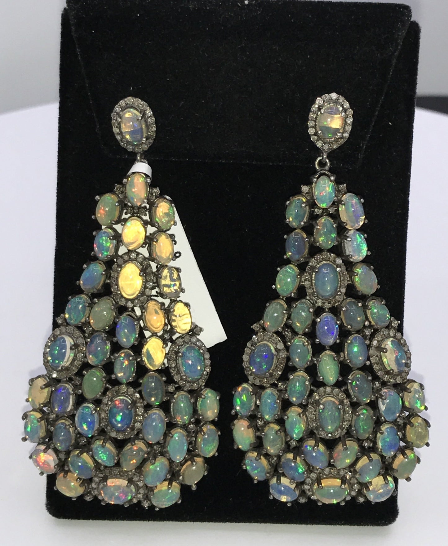 Opal and Diamond Drop Earring