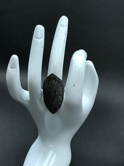 Diamond and Silver Black Rhodium Finish Rings