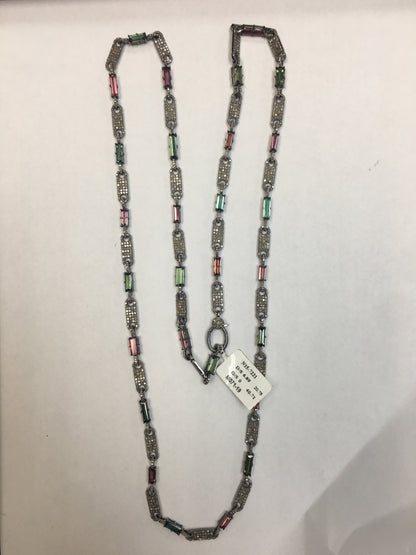 Tourmaline and Diamond Link Chain Necklace