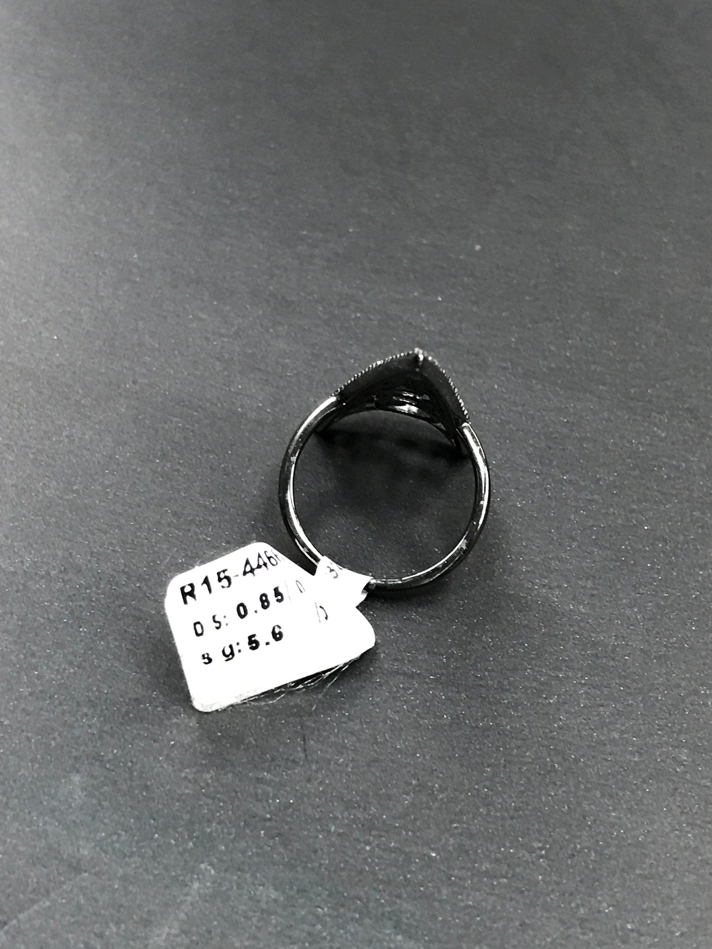 Triangle Filgree Diamond Ring, Pave Diamond Ring,Pave Triangle Ring, Appx 37 x 16mm