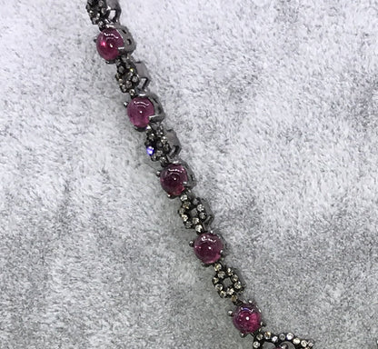 Pink Tourmaline and Diamond Necklace
