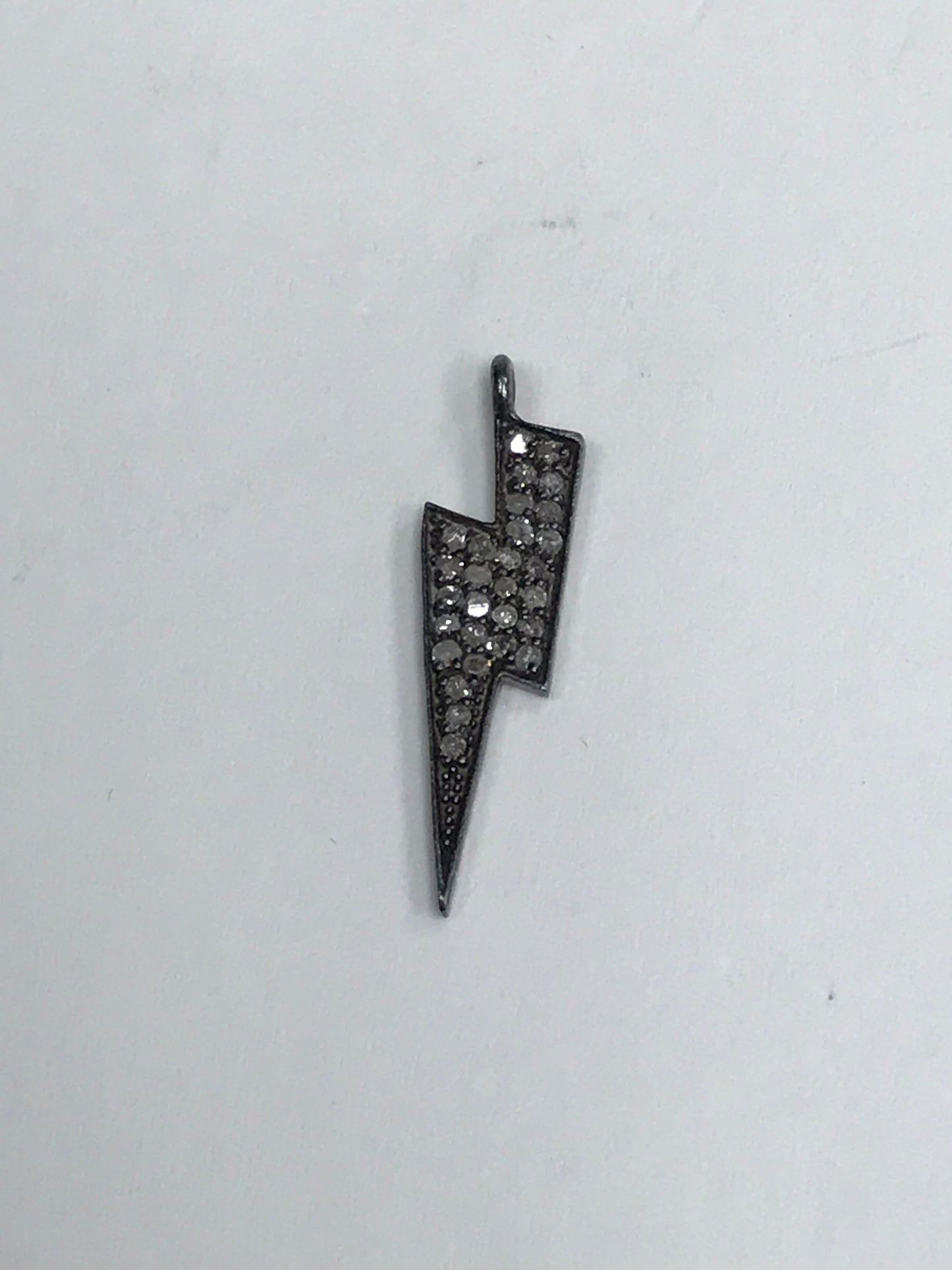 Pave Diamond Pendant, Pave Lighting Bolt Pendant,Diamond Lighting Bolt Charm,0.90''(8 x 22 mm)