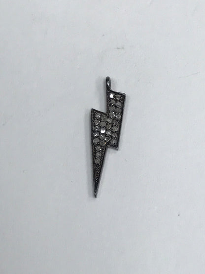 Pave Diamond Pendant, Pave Lighting Bolt Pendant,Diamond Lighting Bolt Charm,0.90''(8 x 22 mm)