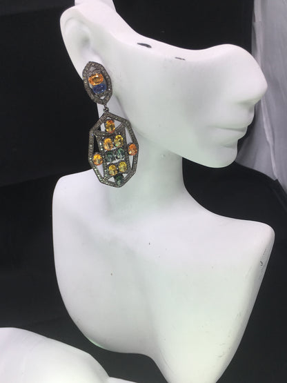 Diamond and Sapphire Earrings,
