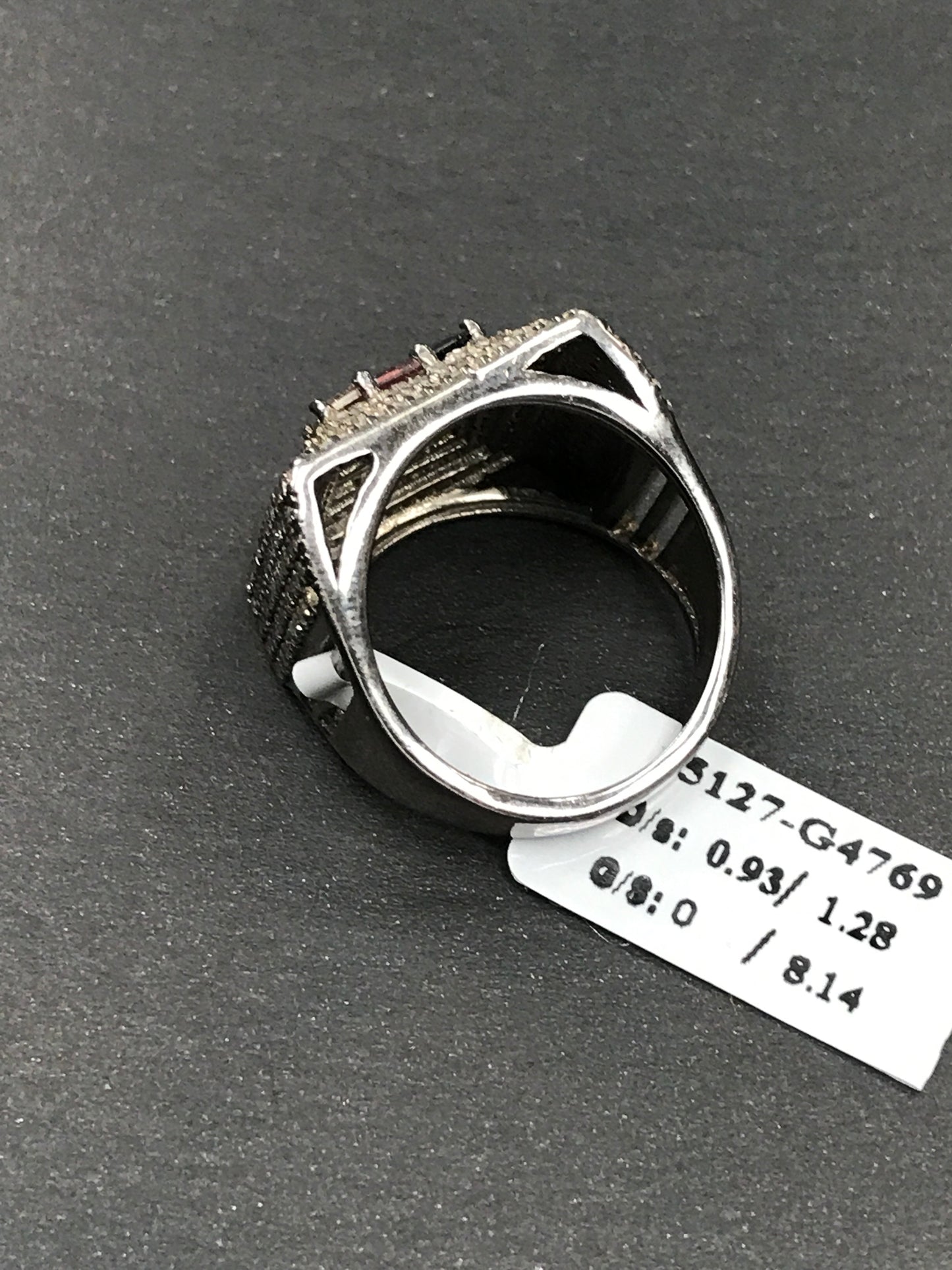 Diamond and Silver Multi Tourmaline Rings