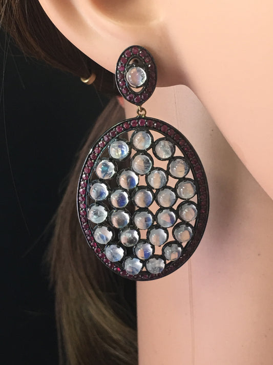 Ruby Natural   Rainbow Moon EARRINGS