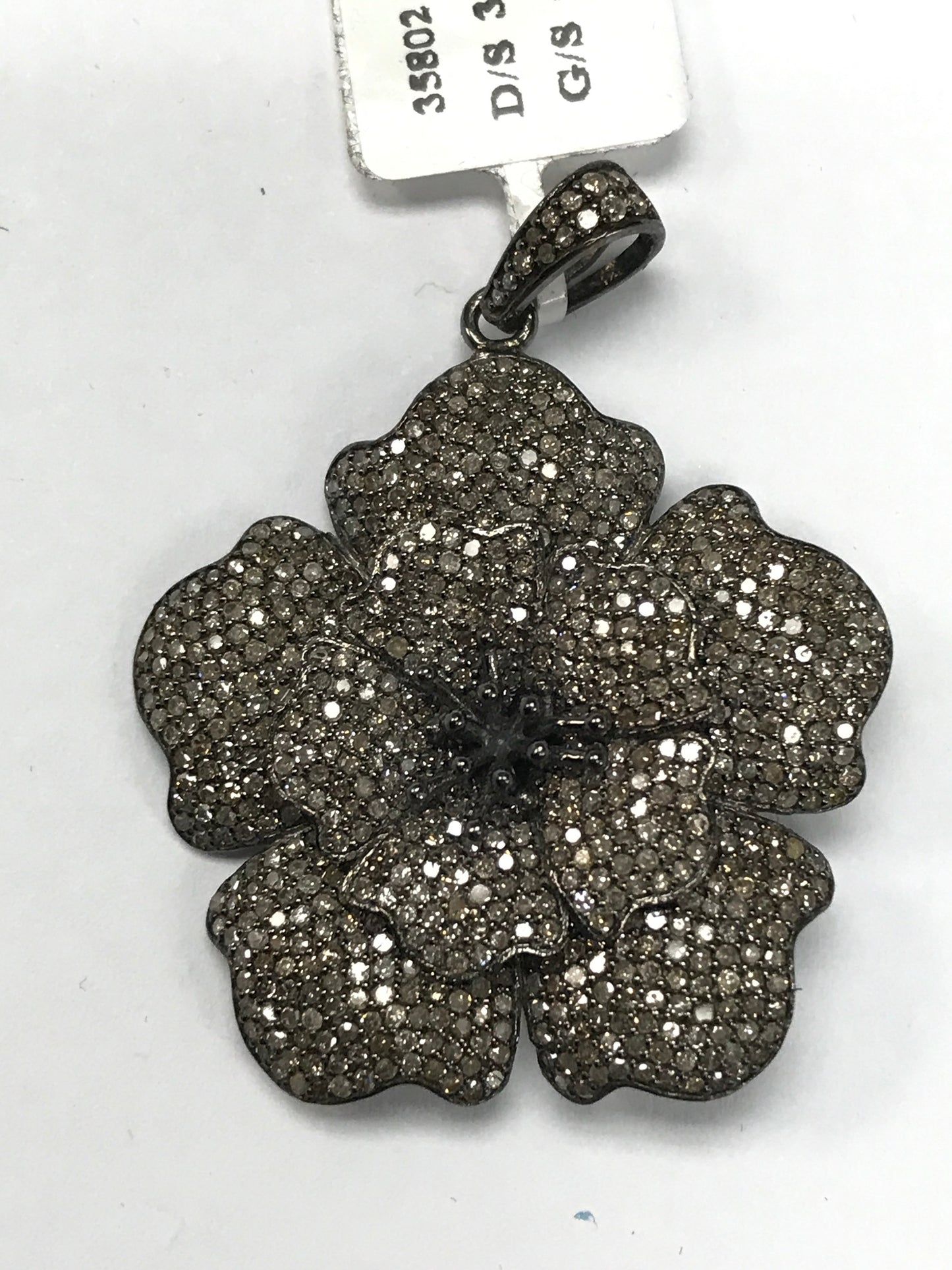 Lotus Flower Shape Diamond Pendants, Approx 35 mm