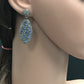 Oval Diamond Silver Earring .925 Oxidized Sterling Silver Diamond Earring, Genuine handmade pave diamond Earring Size 2.00"(50 x 19 MM )