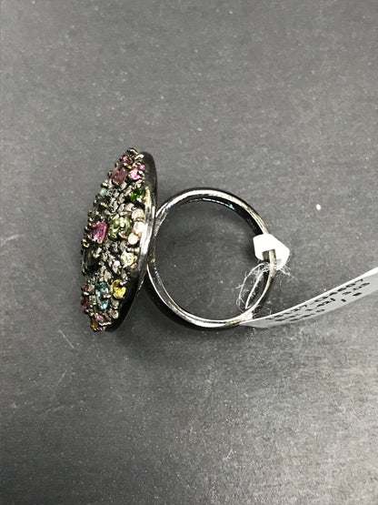 DIAMOND AND MULTI TOURMALINE RINGS