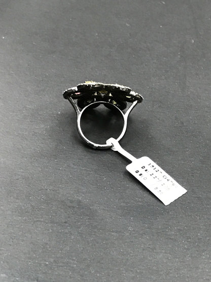FLOWER DIAMOND AND MULTI TOURMALINE RINGS