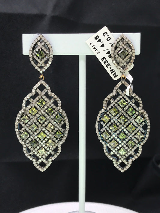 Diamond and Tourmaline Earrings