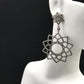 Diamond Silver Earring .925 Oxidized Sterling Silver Diamond Earring, Genuine handmade pave diamond Earring Size 2.64"(41 x 66 MM )